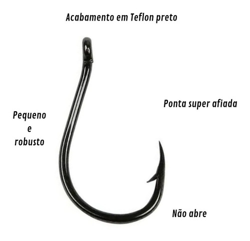 Anzol Marine Sports Super Chinu Strong 04 Preto C/ 50 Un