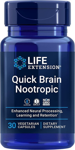 Life Extension Quick Brain Nootropic 30 Capsulas Vegetariana