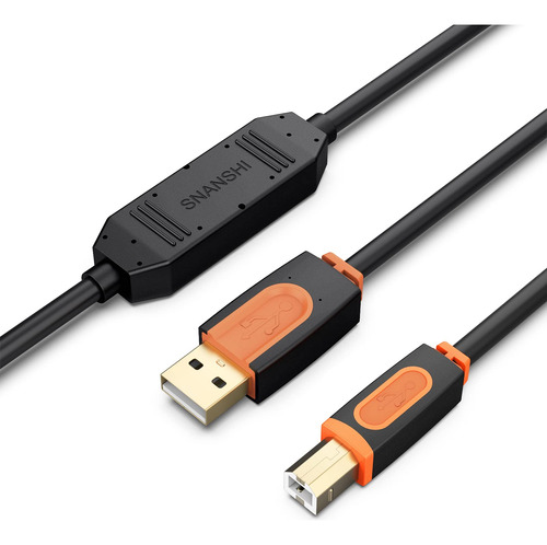 Snanshi - Cable De Impresora Usb Activo De 50 Pies, Usb 2.0