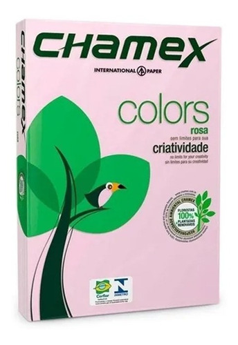 Imagen 1 de 1 de Resma Papel A4 75g Chamex Color Rosa  500 Hojas Impresion