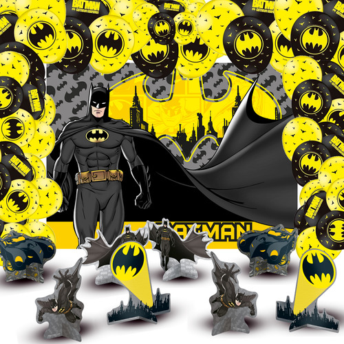 Kit Festa Batman Decoração Aniversário Completo 34 Itens