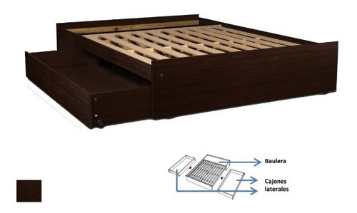 Base P- Sommier 2 Cajones- 1 Baulera P- Colchon 140 X 190