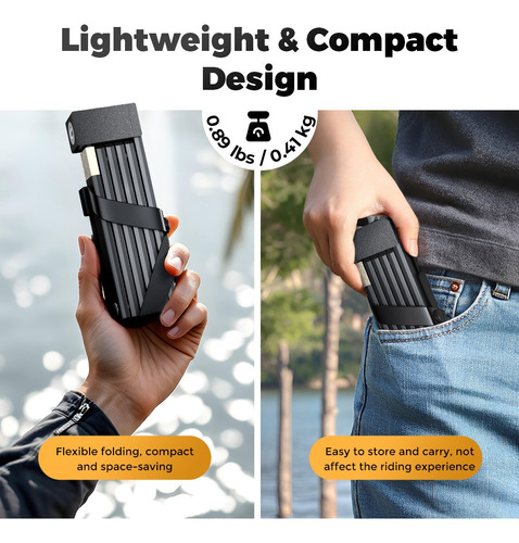 Candado Portátil Plegable Para Bicicleta Victgoal, Antirrobo