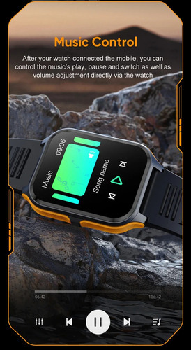 Smartwach Colmi P73 Orange Black Deportivo Salud Silicona Naranja Blanco Negro