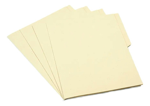 Caja 100 Folders Tamaño Carta Paquete Carpetas Color Crema