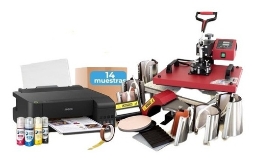 Imagen 1 de 1 de Plancha Sublimacion Combo Pro 10 En 1 Color Make C/impresora