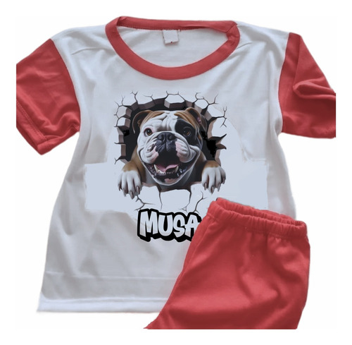 Pijamas Perros Boxer Infantiles Estampado Con Nombre 6402
