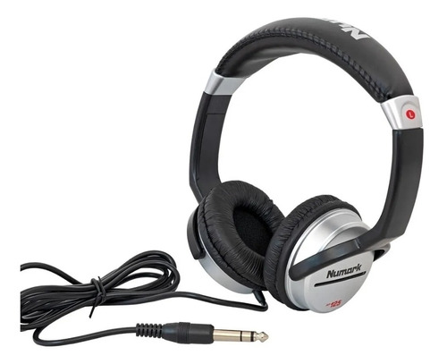 Headphone Numark Hf125 C/ Cabo De 1,5m E Conector P2 Ou P10 Cor Preto/Prateado