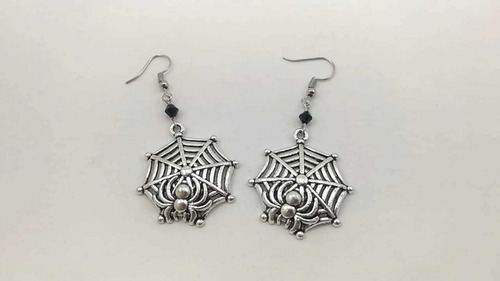 Aretes Telarañas Con Arañas Goth Dark Gotico Halloween