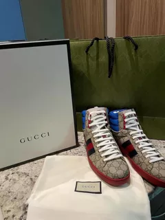 Tenis Gucci Top Blue Beige