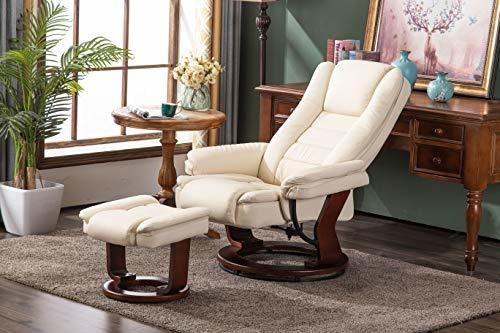 Sillon Reclinable Masaje Vibracion Base Madera Giratoria