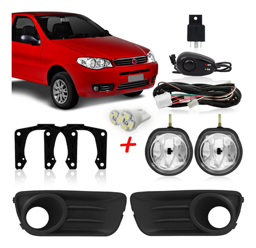 Kit Farol Milha Neblina Palio Economy 2011 12 13 14 15 2016