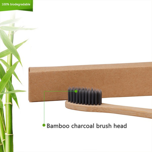 Para Cepillo De Dientes De Carbón De Bambú, 10 Piezas,