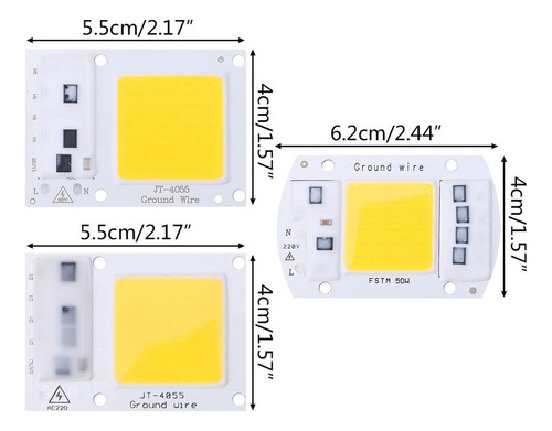 * Lâmpada Led Cob Chip 20w 30w 50w Ac 220v Projetor
