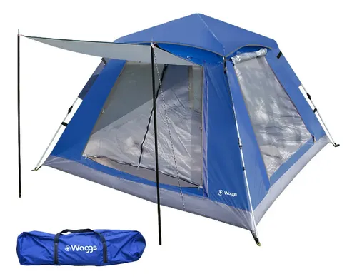 Carpa Autoarmable Maxima Ventilación Waggs 4 Personas Azul