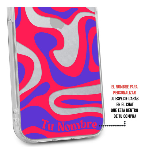 Funda Para iPhone Para Mujer Curvas Rojas Con Tu Nombre