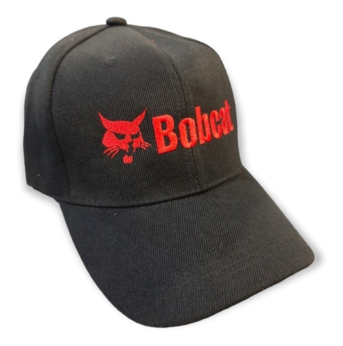 Gorra Bobcat Bordada Premium Gabardina Negra