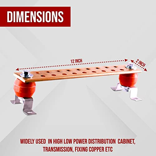 Copper Bus Bar - 12 Ground Bar - Grounding Kit - Termi...