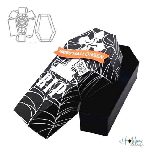 Suaje Cajita Ataud Vampiro Halloween Tarjetas Decoracion