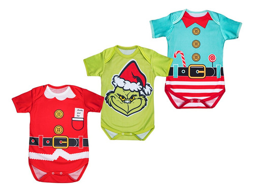 Paquete Pañaleros Bebé Santa Grinch Duende Navidad Disfraz