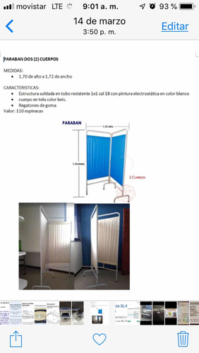 Paraban Ideal Para Consultorio De Metal Y Tela