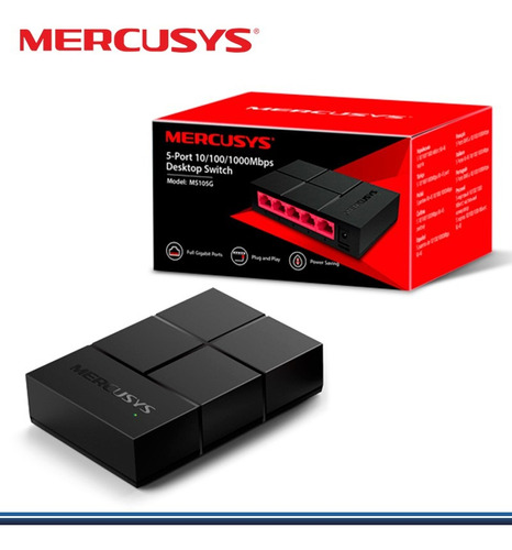 Switch Mercusys Red Ethernet 5 Ports Gigabit10/100/1000 Mpbs