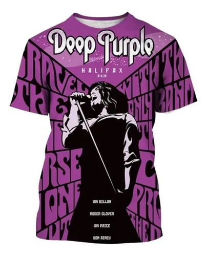 Camiseta De Hombre Y Mujer Con Estampado 3d Deep Purple Band