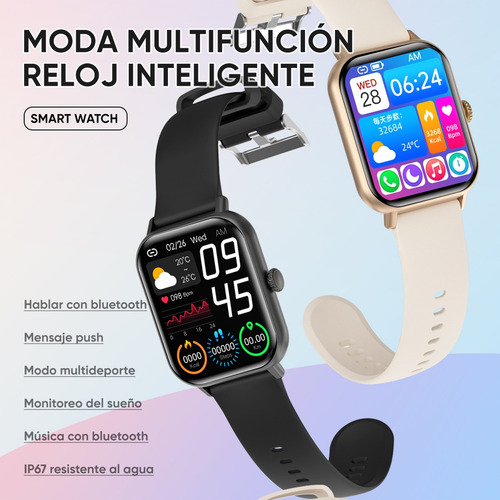 Reloj Inteligente Unisex De 2.01'' Con Llamadas Bluetooth, Ip67, Resistente Al Agua, Deportivo Para Ios Y Android, Monitor De Frecuencia Cardíaca