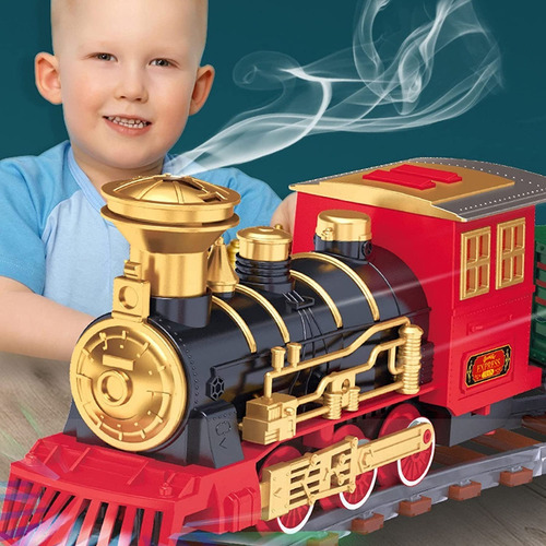 Juguete Tren Grande Electrico Vapor Real Para Niños 251 Color Multicolor