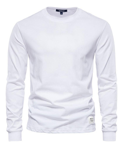 Top De Manga Larga Autumn Tide En Color Liso, Talla Europea