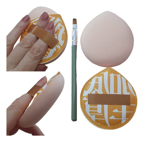 Set De 2 Esponjas Soft Blender + 1 Pincel Maquillaje By Mely