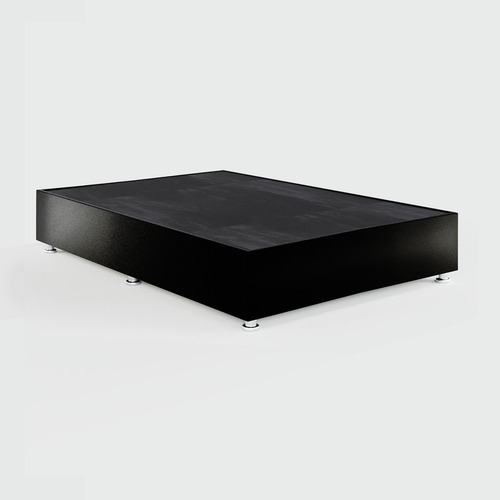 Box Cama Queen Size Tapiz Color Terciopelo Negro
