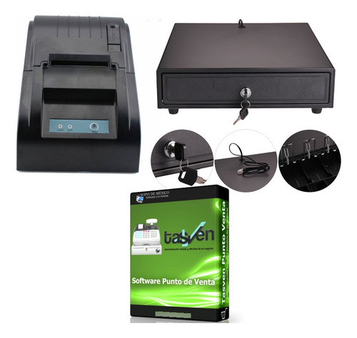 Kit Punto De Venta Impresora Termica+cajon + Software Tasven