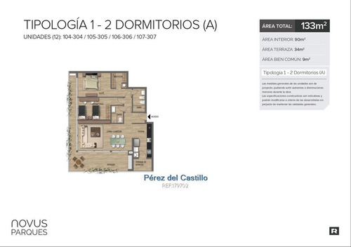 Imagen 7 de 9 de Apartamento A Estrenar En Parques 2 Dormitorios Cw179702