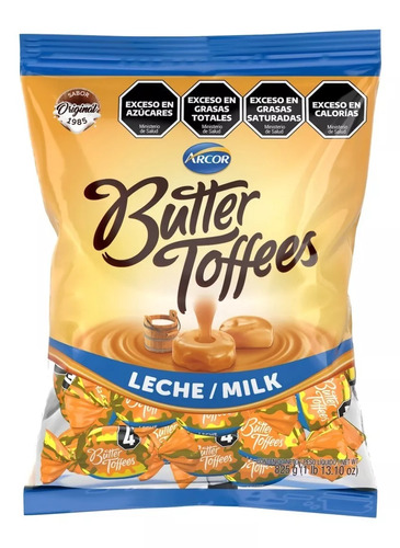 Caramelos Arcor Butter Toffees leche grande 825 Gr