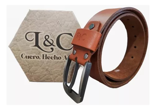 Correa Cinturon Cuero Elegante Hebilla Metalica Hombre Clasi