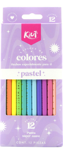 Lapices De Colores Pastel Norma Kiut Largos Suaves 12 Piezas