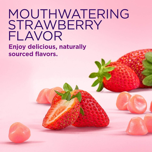 Suplemento en gomitas Nature's Bounty Hair, Skin & Nails carbohidratos sabor fresa en pote 40 un