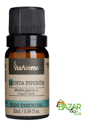 Óleo Essencial Menta Piperita 10ml Via Aroma Aromaterapia