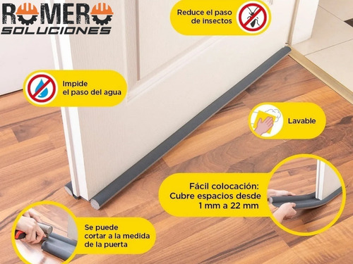 Imagen 3 de 6 de Zocalo Burlete Doble Ajustable Para Puerta De 0.95m