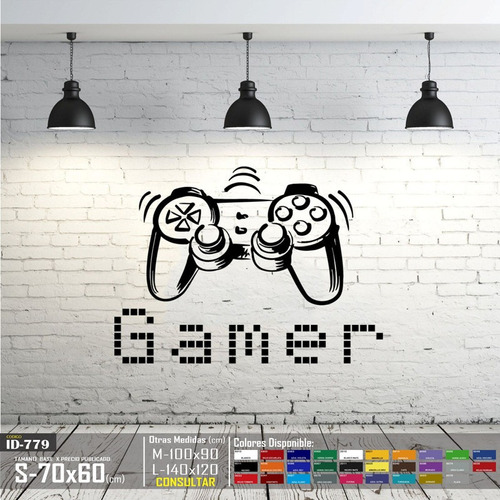 Vinilos Decorativos Jugador Gamer Con Control Videojuegos