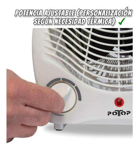Caloventilador Portátil 2000w 2 Niveles Calor + Aire Frio