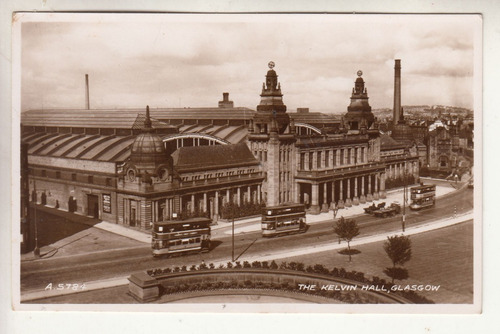 Antigua Postal Glasgow Tranvias Doble Piso The Kelvin Hall