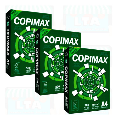 3 Paquetes Papel Fotocopia Copimax A4 75 Gramos  X 500 Hojas