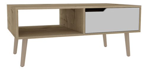 Mesa De Centro Modelo Oslo Color Blanco Duna