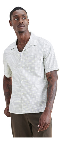 Camisa Hombre Camp Collar Regular Fit Blanca Dockers