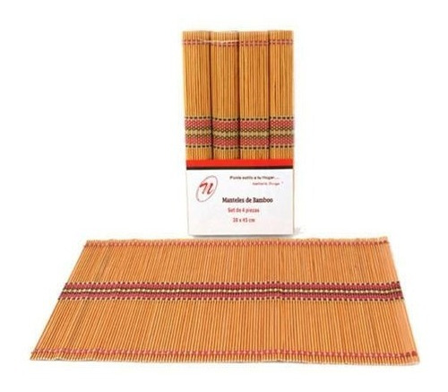 Mantel Individual Bamboo Naranja Jgo 4 Pcs Sm-426097 Namaro