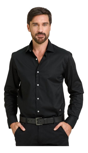 Camisa Hombre Algodón Poplin Lisa Slim Fit Brooksfield 3505b