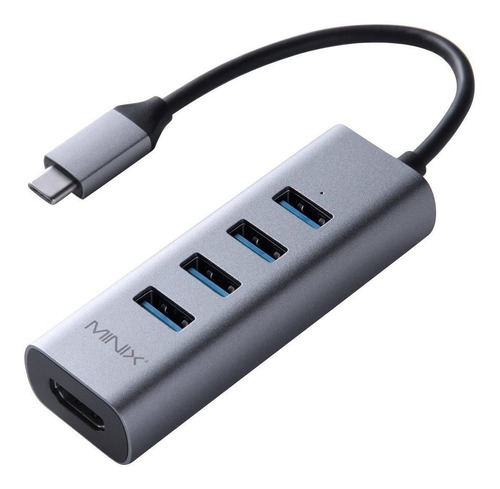 Minix Usb Type-c Hub, Aluminio Usb-c A 4-port Usb 3.0 Y 4