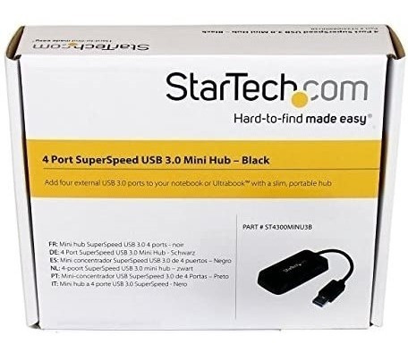Startech Hub Usb 3.0 Superspeed ??de 4 Puertos Base De Viaje